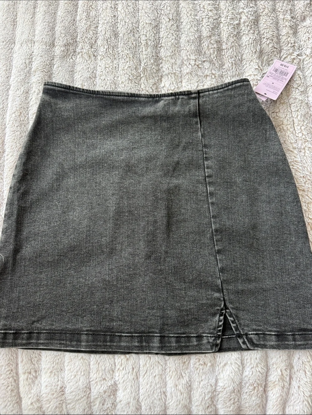 wild fable Charcoal Gray Denim Mini Skirt with Front Notch